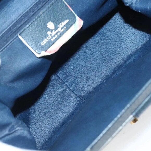 GUCCI Shoulder Bag PVC Leather Navy Gold 116 02 107 Auth ep9165 - Picture 10 of 16